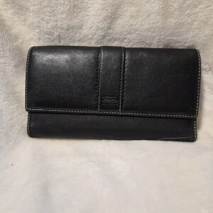 Coach Vintage Black Leather Slim Bifold Wallet
